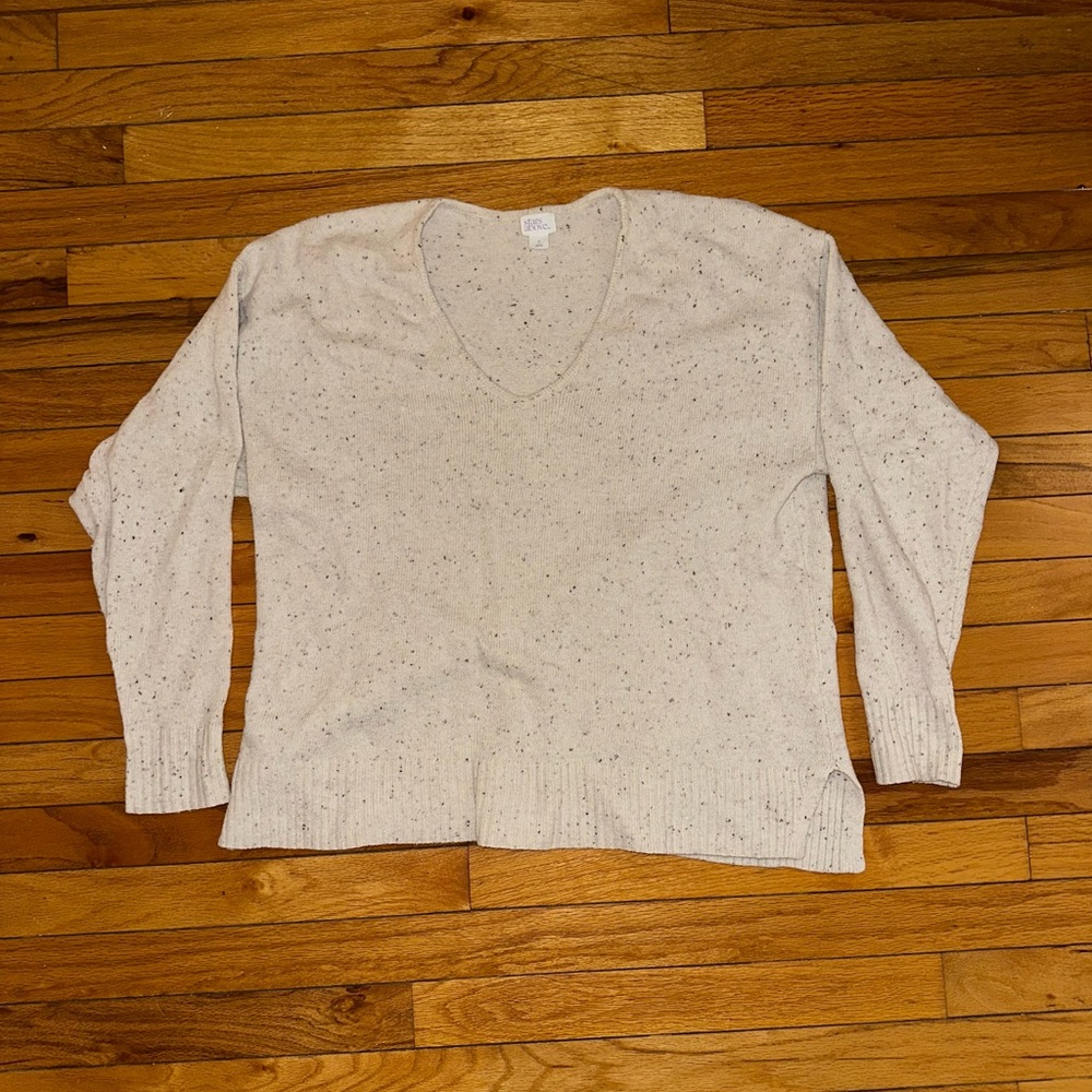 Stars Above Speckled Cream V-Neck Sweater